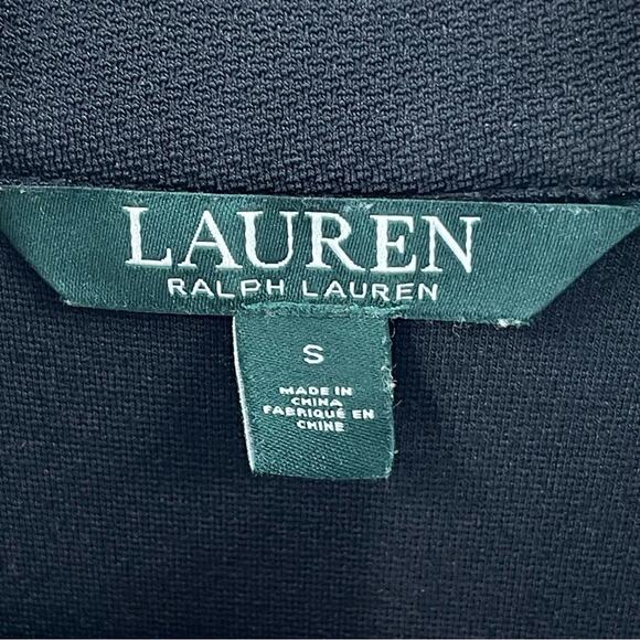 Lauren Ralph Lauren Black Silver Zipper Mock Neck Sleeveless Fitted Dress Size S - Picture 7 of 11